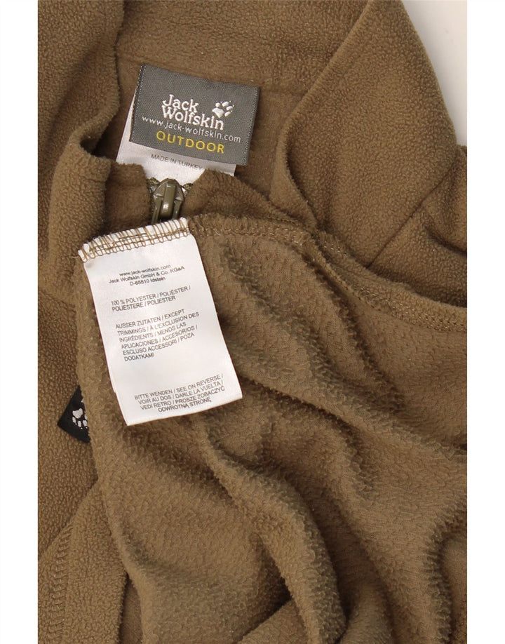 JACK WOLFSKIN Fleecetrøje med lynlås til mænd UK 40/42 Stor Khaki Polyester
