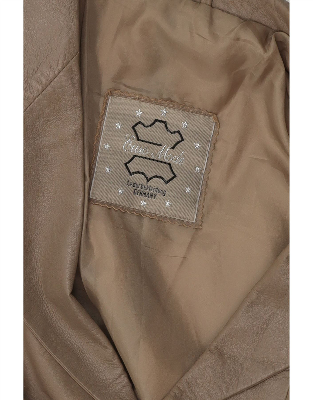 VINTAGE Dame 3-knaps læder blazerjakke UK 16 Stort gråt læder