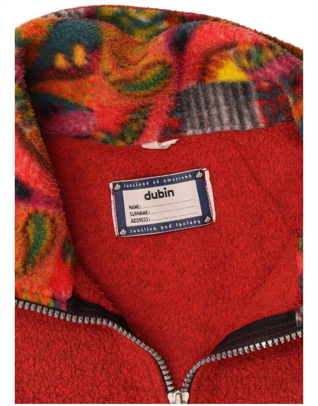 Dubin Herre lynlås hals fleece jumper stor rød geometrisk
