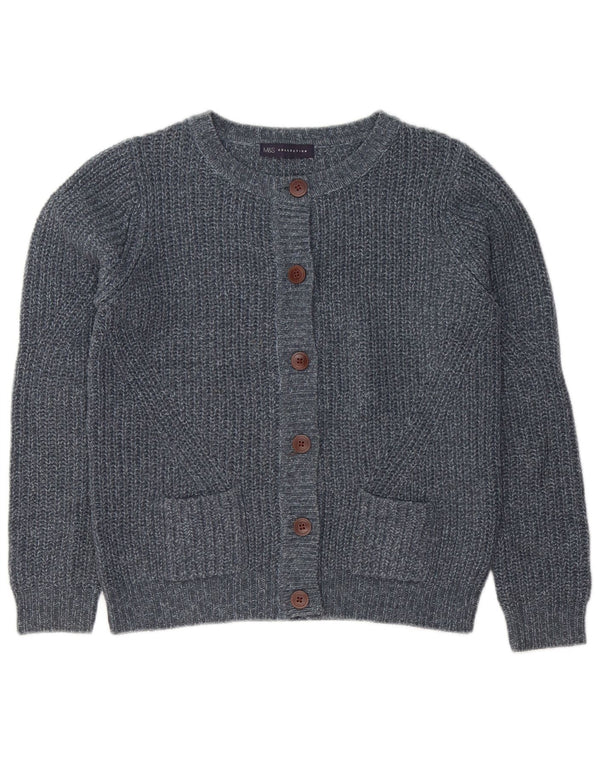 Marks & Spencer Dame Cardigan Sweater UK 10 Small Grey Flecked Acryl