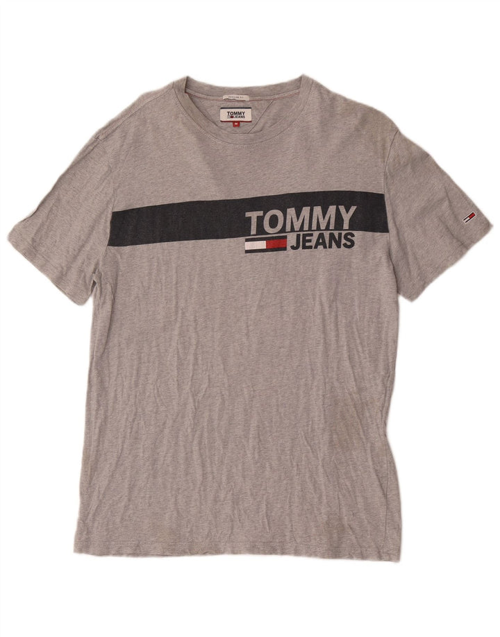 Tommy Hilfiger Herre Regular Fit grafisk T-shirt top mellemgrå bomuld