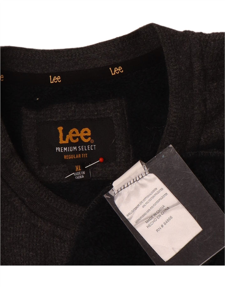 Lee Herre Regular Fit Sweatshirt Jumper XL Grå Flecked Bomuld