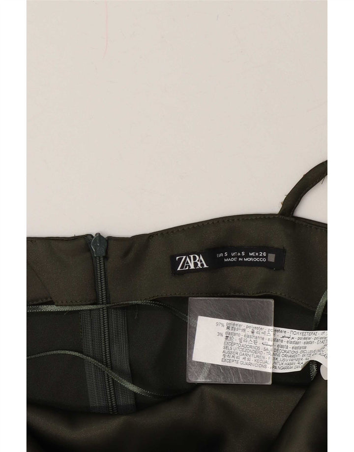 Zara ærmeløs maxikjole til kvinder UK 10 Lille grøn polyester