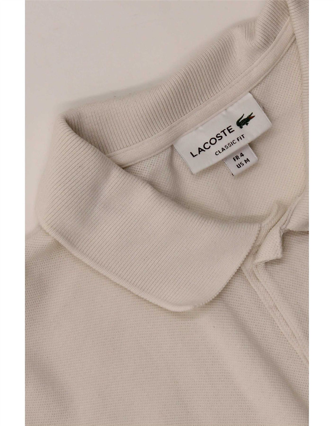 Lacoste herre klassisk pasform poloshirt størrelse 4 Medium hvid