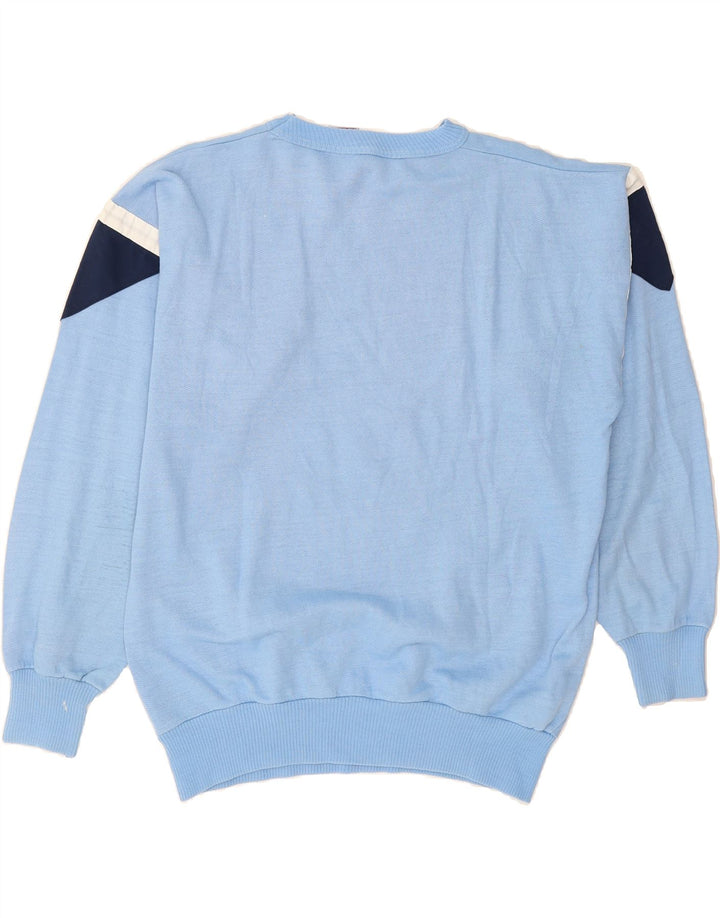 SCIROCCO Mens Crew Neck Jumper Sweater Medium Blue Colourblock Cotton Vintage Scirocco and Second-Hand Scirocco from Messina Hembry 