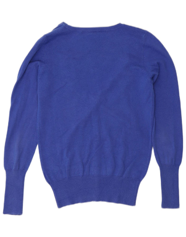 Zara Dame Cardigan Sweater UK 12 Medium Blue