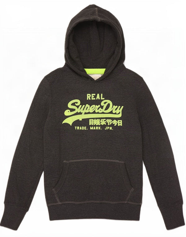Superdry grafisk hættetrøje til kvinder UK 10 lille grå bomuld