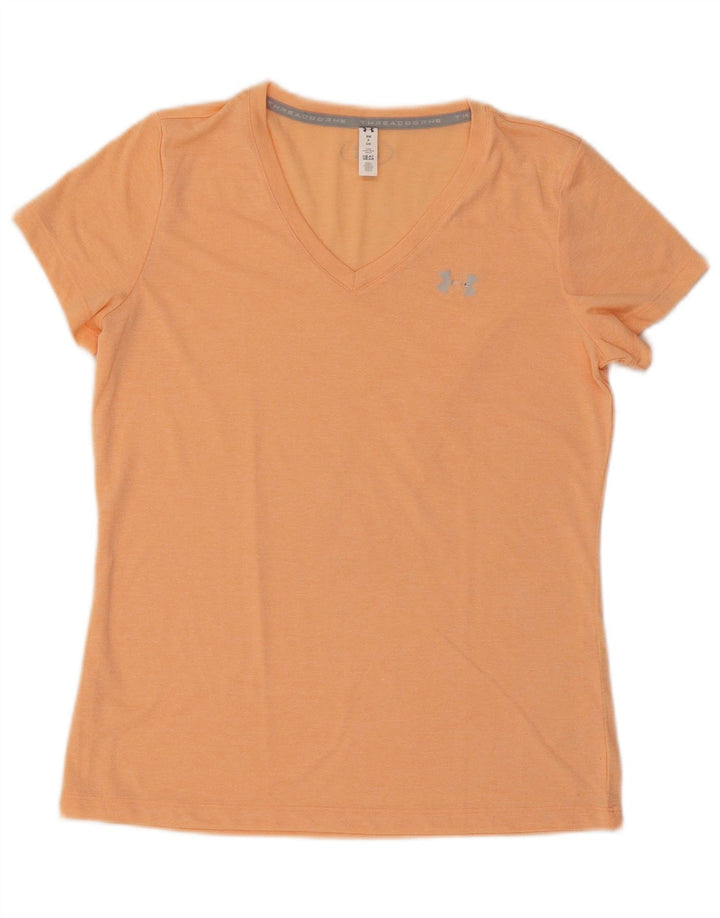 Under Armour Dame T-Shirt Top UK 12 Medium Orange
