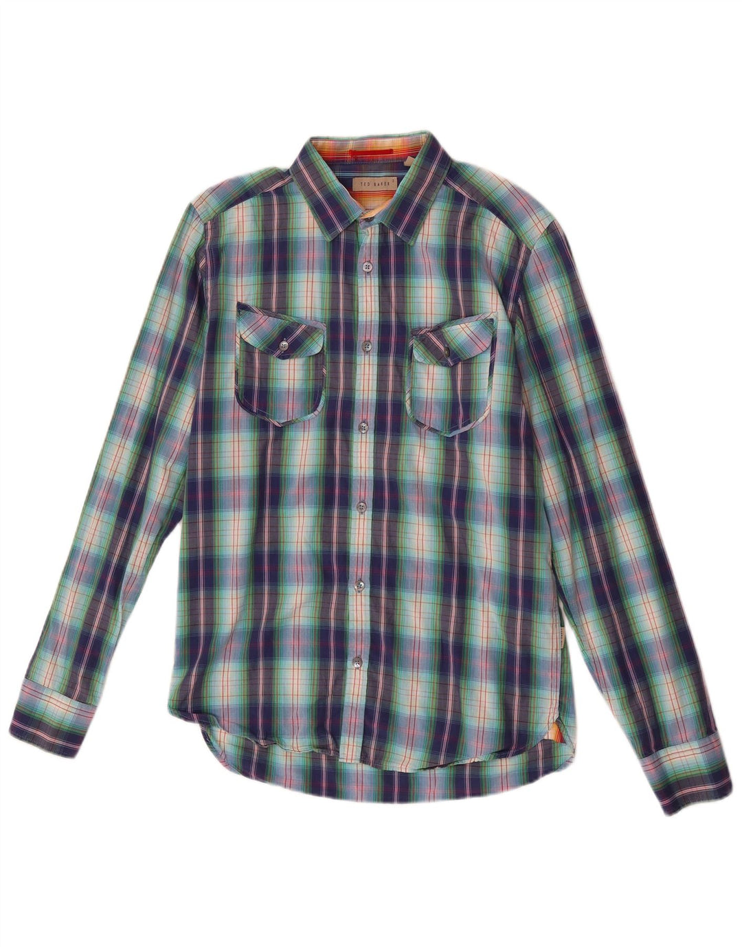 Ted Baker Herreskjorte str. 3 Medium Flerfarvet ternet bomuld