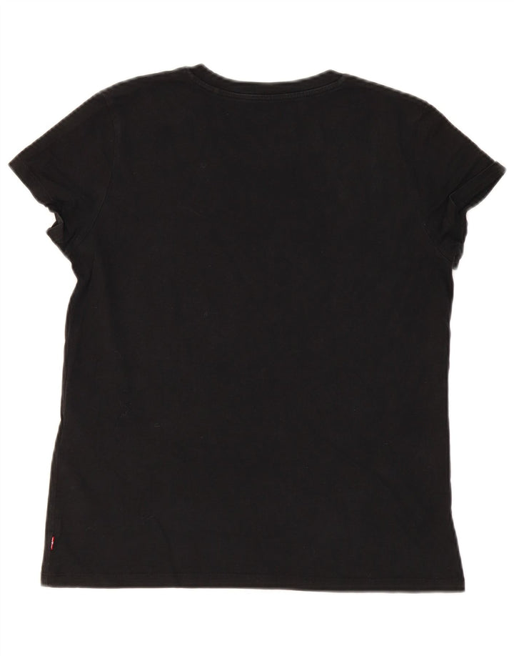 LEVI'S Womens Graphic T-Shirt Top UK 10 Small Black Cotton