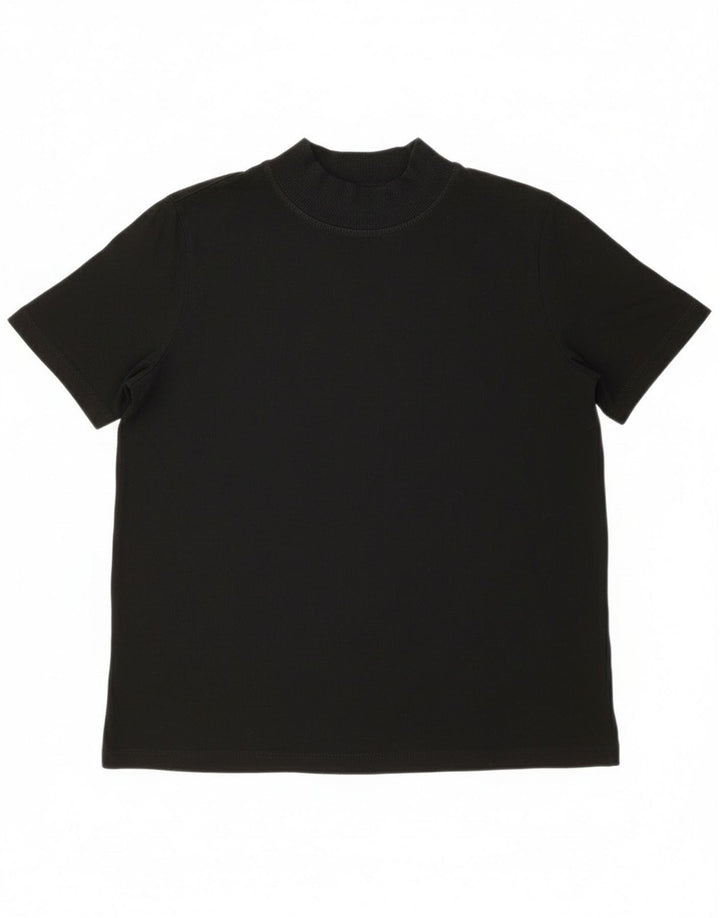 Zara Dame T-Shirt Top UK 10 Lille Sort