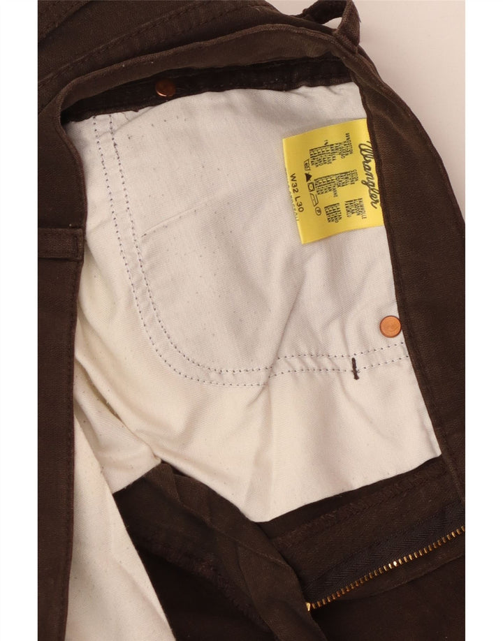 WRANGLER Straight Casual Bukser til mænd W32 L30 Brun Bomuld