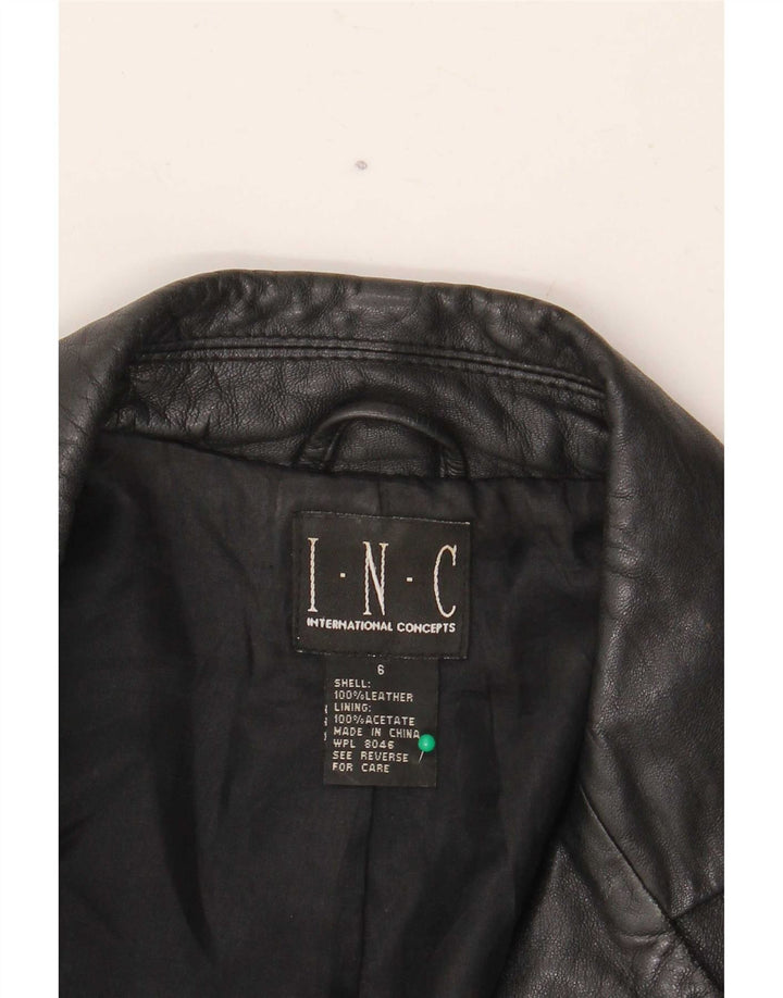 International Concepts Dame Læderjakke US 6 Medium Sort