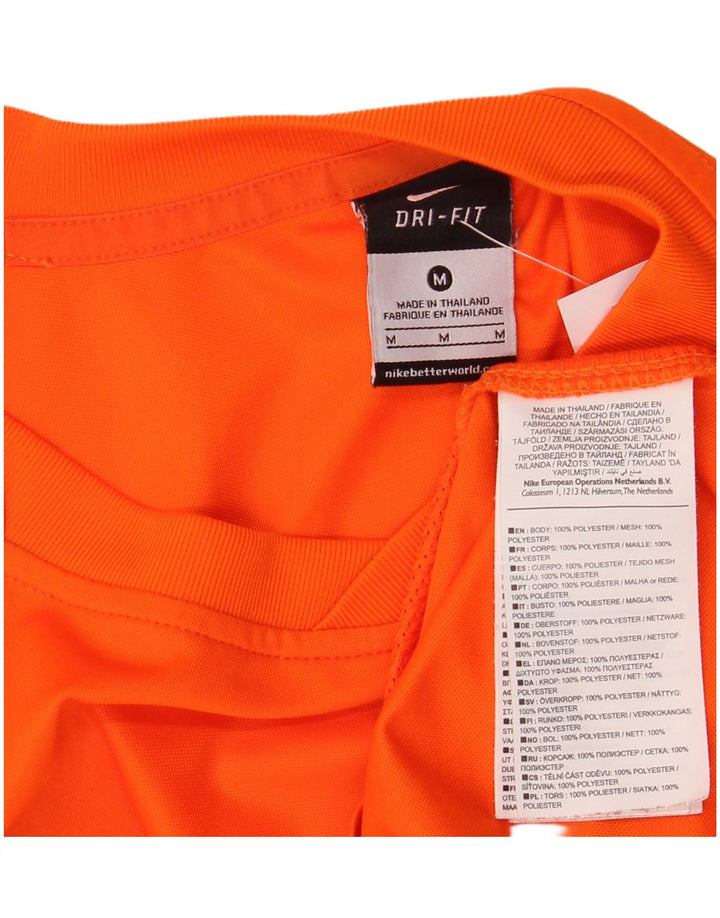 NIKE Mens Dri Fit T-Shirt Top Medium Orange Polyester
