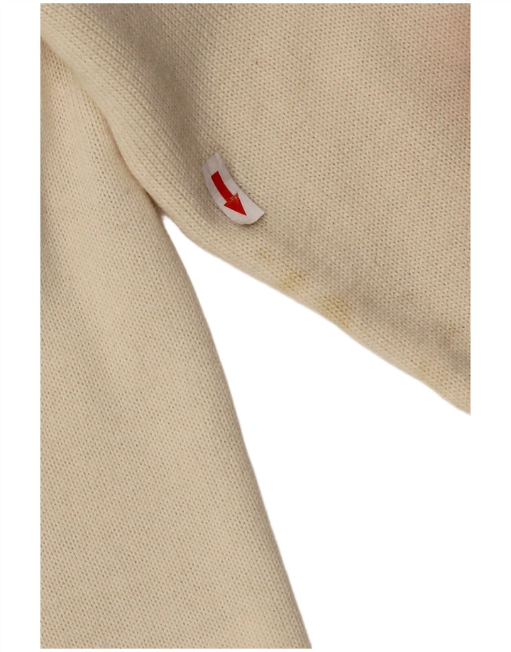 CIRO ESPOSITO Dame strik skjorte bluse UK 14 Large Off White Uld