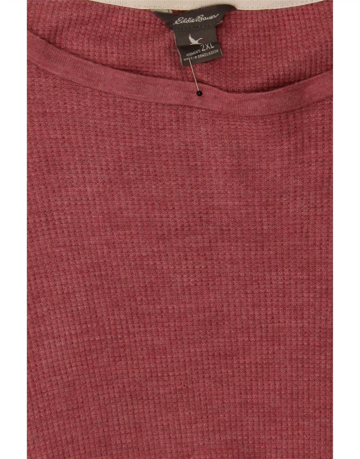 EDDIE BAUER Womens Top Long Sleeve UK 20 2XL Pink Modal Vintage Eddie Bauer and Second-Hand Eddie Bauer from Messina Hembry 