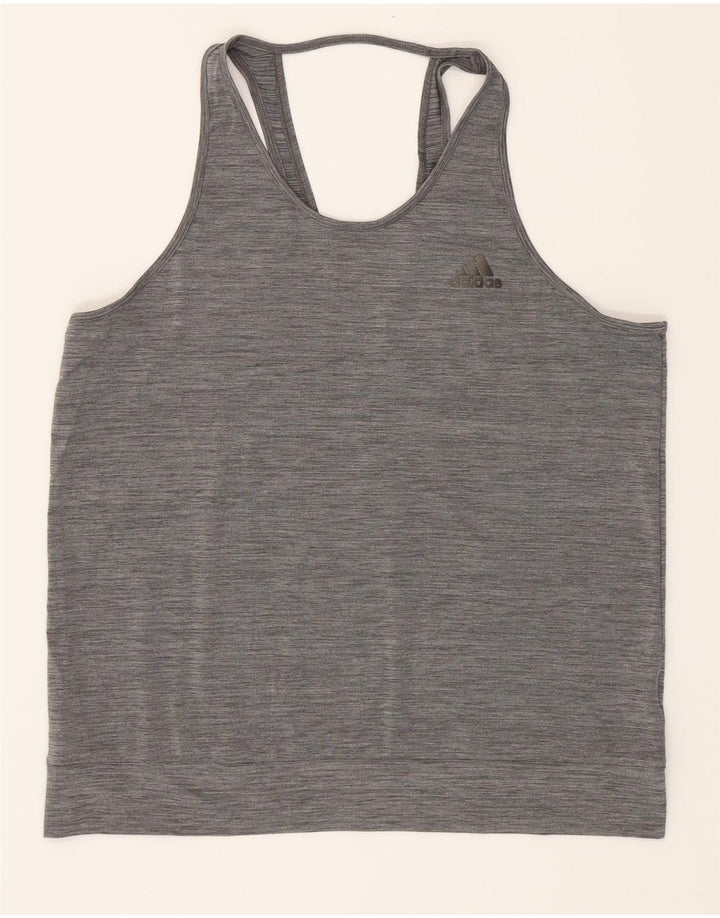 ADIDAS Womens Climalite Vest Top UK 12/14 Medium Grey Vintage Adidas and Second-Hand Adidas from Messina Hembry 