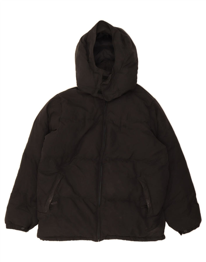 KAPPA Mens Hooded Padded Jacket UK 38 Medium Black Polyester Vintage Kappa and Second-Hand Kappa from Messina Hembry 