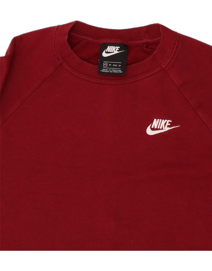 NIKE Womens Oversized Sweatshirt Jumper UK 6 XS Red Cotton Vintage Nike and Second-Hand Nike from Messina Hembry 