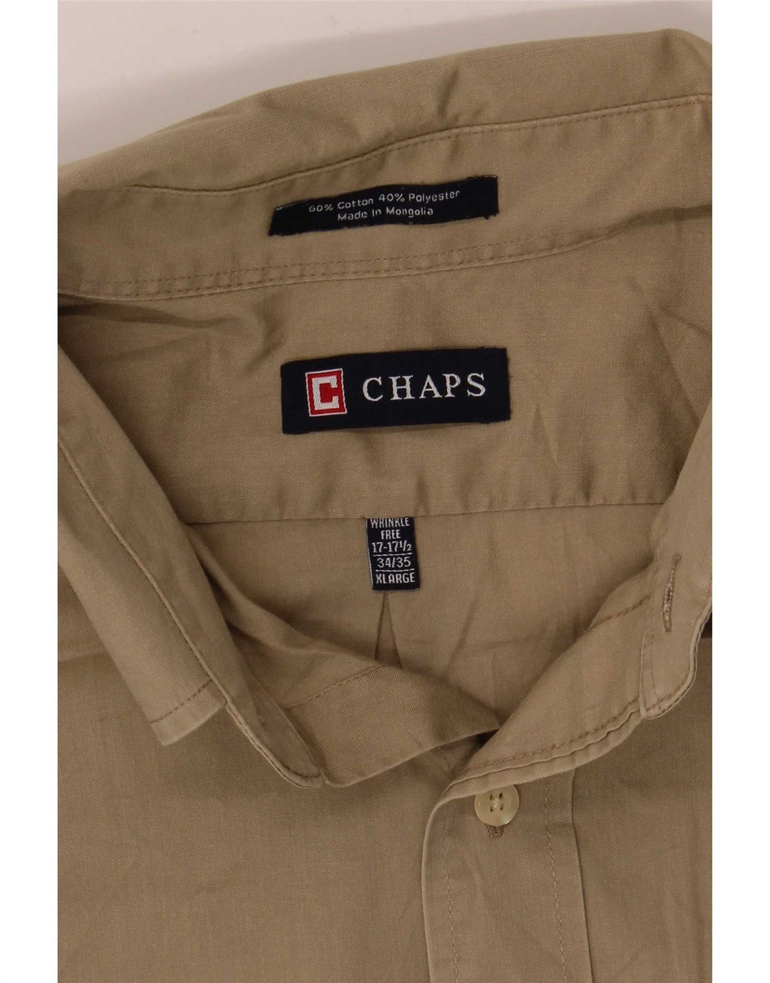 Chaps Herreskjorte str. 17 1/2 XL Khaki Bomuld