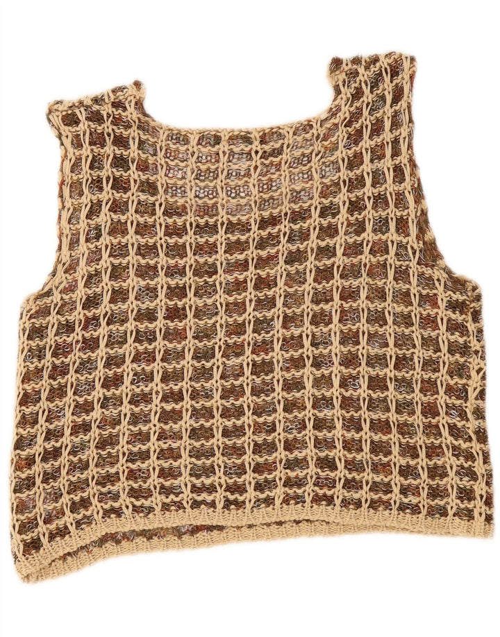Donatella Womens Crop Hæklet Bluse Top UK 12 Medium Multicolored