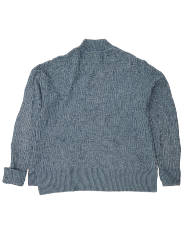 Fat Face Dame Oversized Turtle Neck Jumper Sweater UK 10 Small Blue