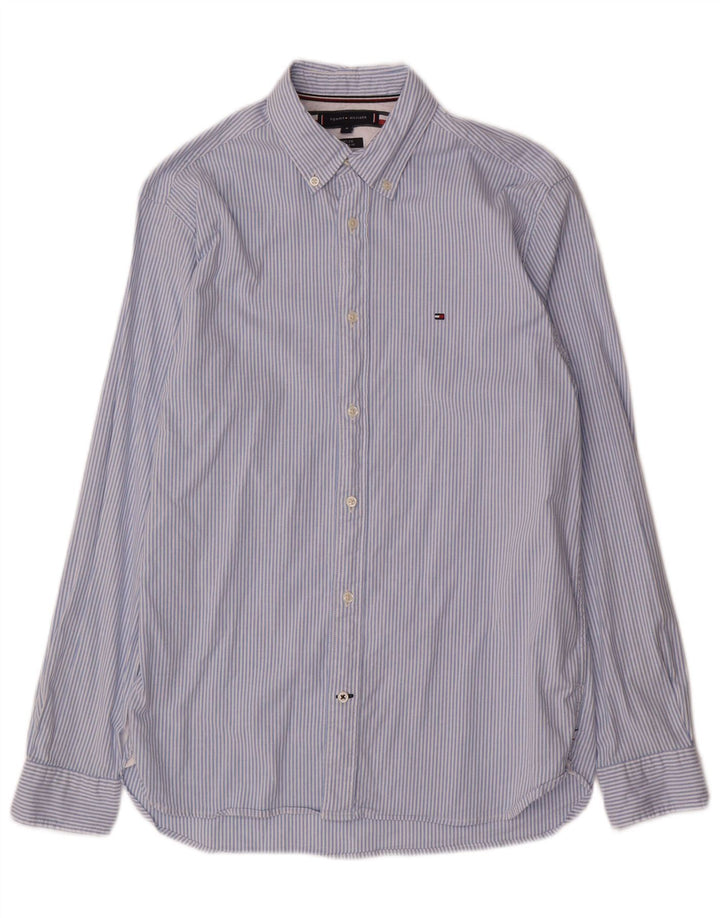 TOMMY HILFIGER Herre Regular Fit skjorte Medium Blue Pinstripe Bomuld