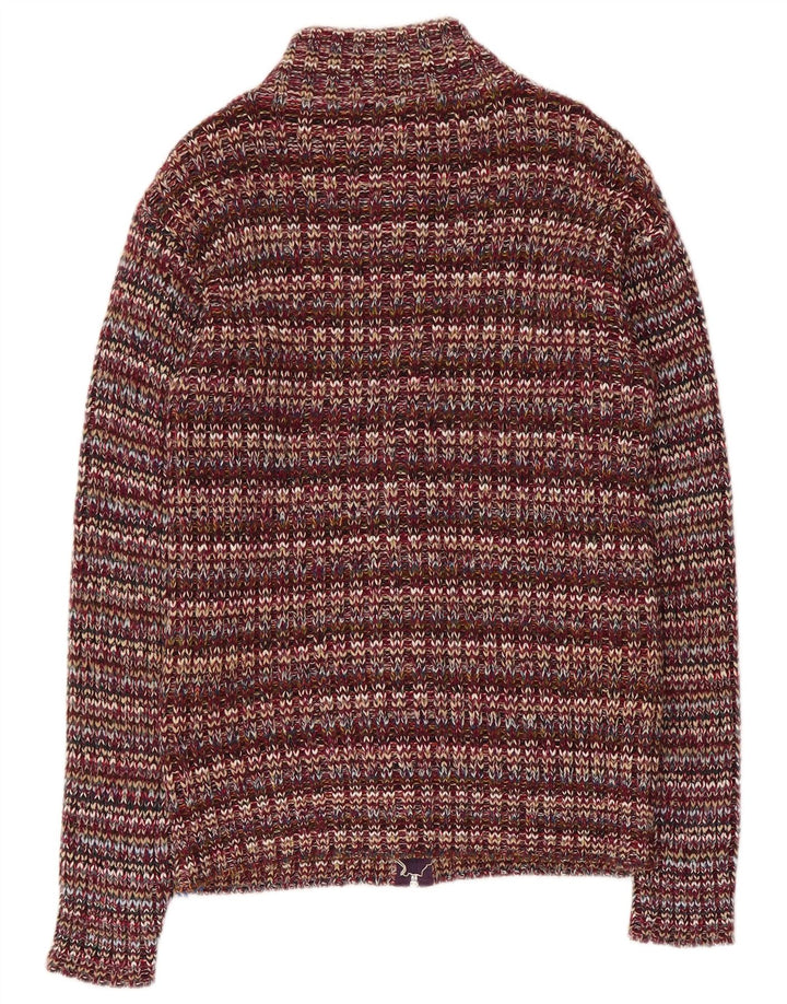Vintage dame cardigan sweater UK 10 Lille flerfarvet akryl