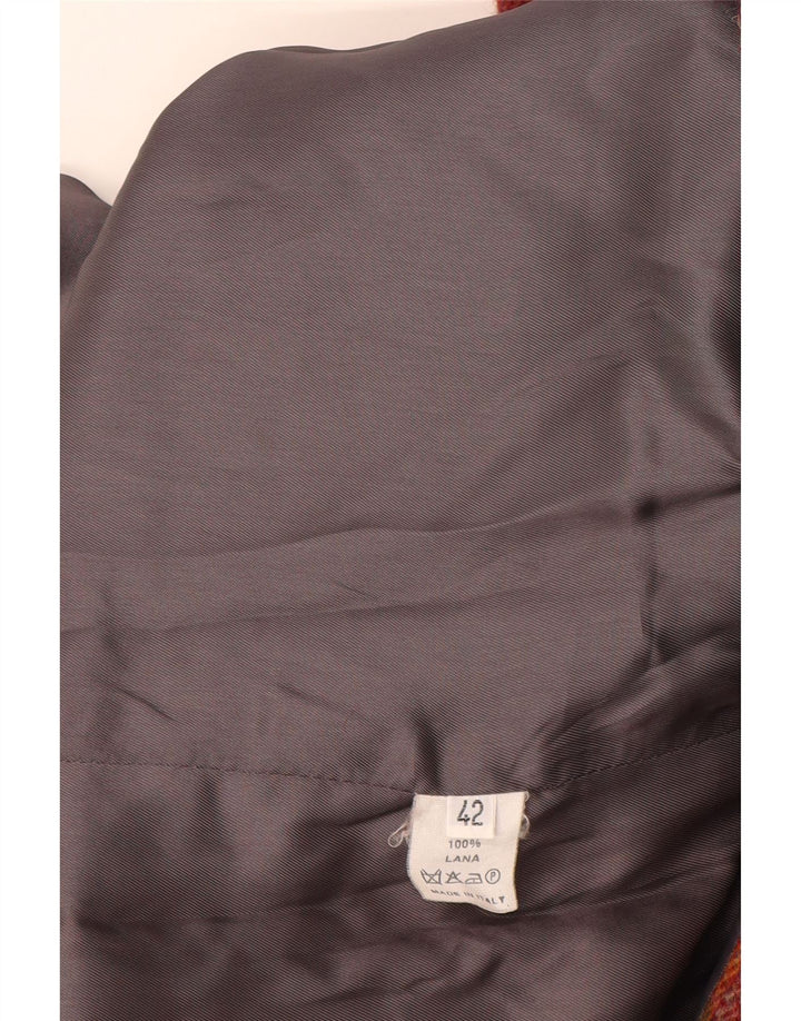 Lanolini Dame 3-knaps blazerjakke IT 42 Medium brun ternet uld