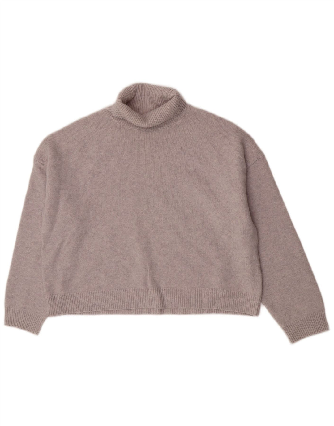 Massimo Dutti Dame Oversized Roll Neck Jumper Sweater UK 6 XS Grå Uld