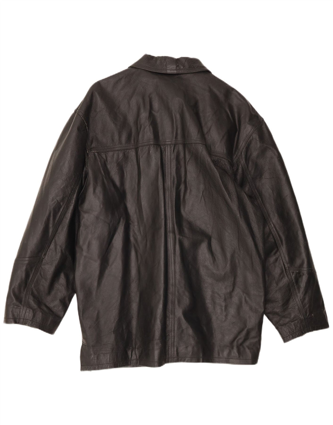 VINTAGE Herre Læderjakke IT 54 2XL Sort Læder