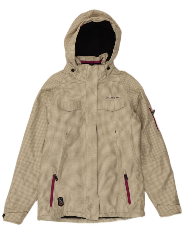 Killtec piger vindjakke 15-16 år beige ternet polyester