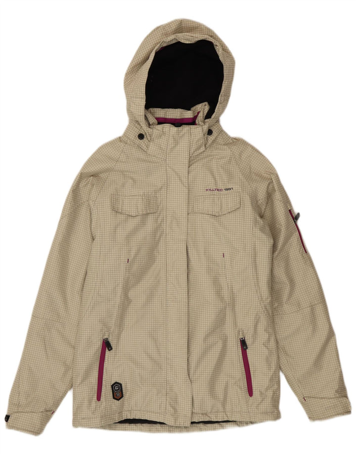 Killtec piger vindjakke 15-16 år beige ternet polyester