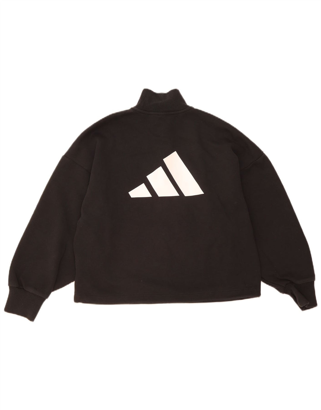 Adidas Dame Oversized Grafisk Sweatshirt Jumper UK 12/14 Medium Sort