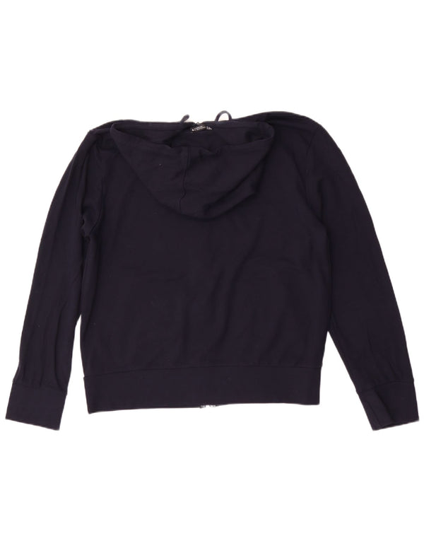 Zara Dame Hættetrøje Sweater UK 14 Medium Navy Blue Viscose