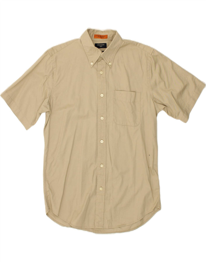 DOCKERS Mens Short Sleeve Shirt Small Beige Cotton Vintage Dockers and Second-Hand Dockers from Messina Hembry 