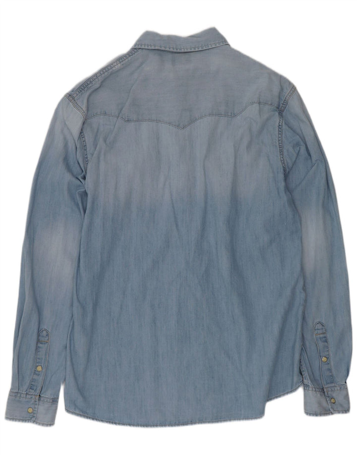 Wrangler Herre Regular Fit denimskjorte Stor blå bomuld