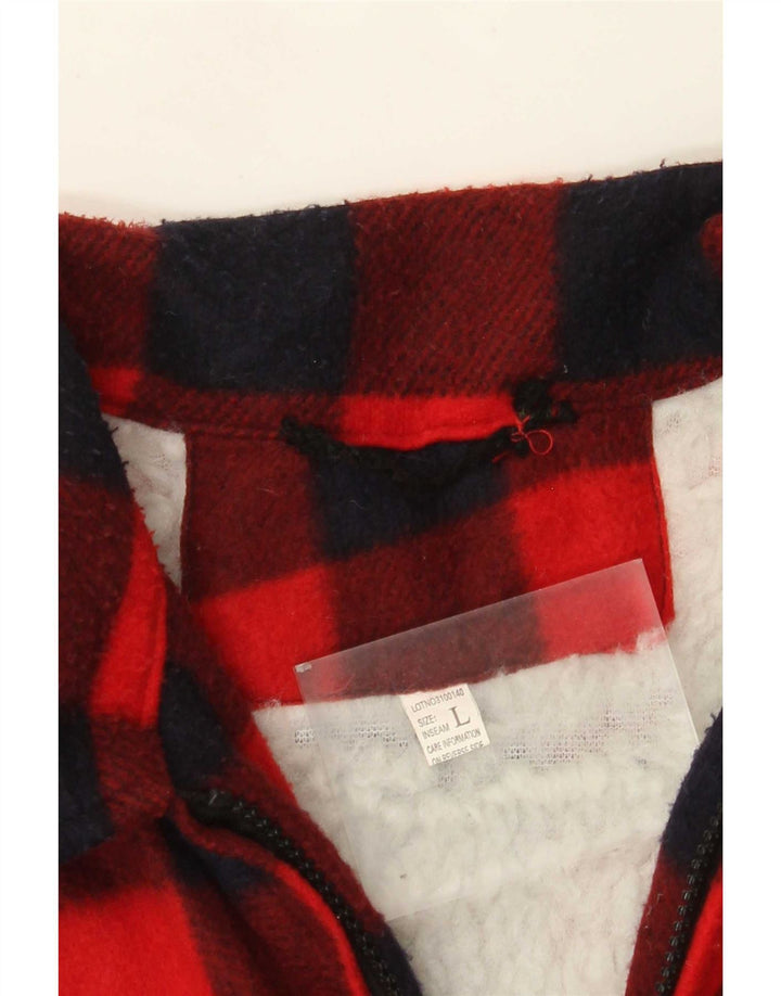 Vintage herre fleece skovhugger skjorte stor rød Gingham polyester