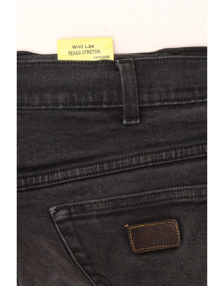 WRANGLER Herre Texas Stretch Straight Jeans W40 L34 Grå Bomuld