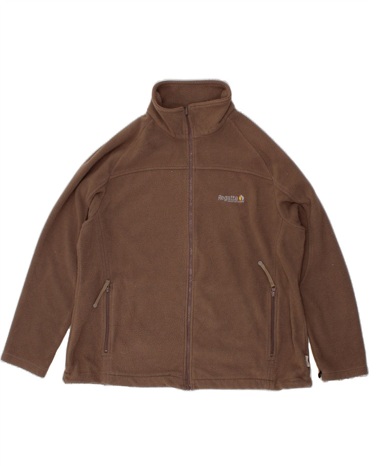 REGATTA Womens Fleece Jacket UK 20 2XL Brown Polyester Vintage Regatta and Second-Hand Regatta from Messina Hembry 