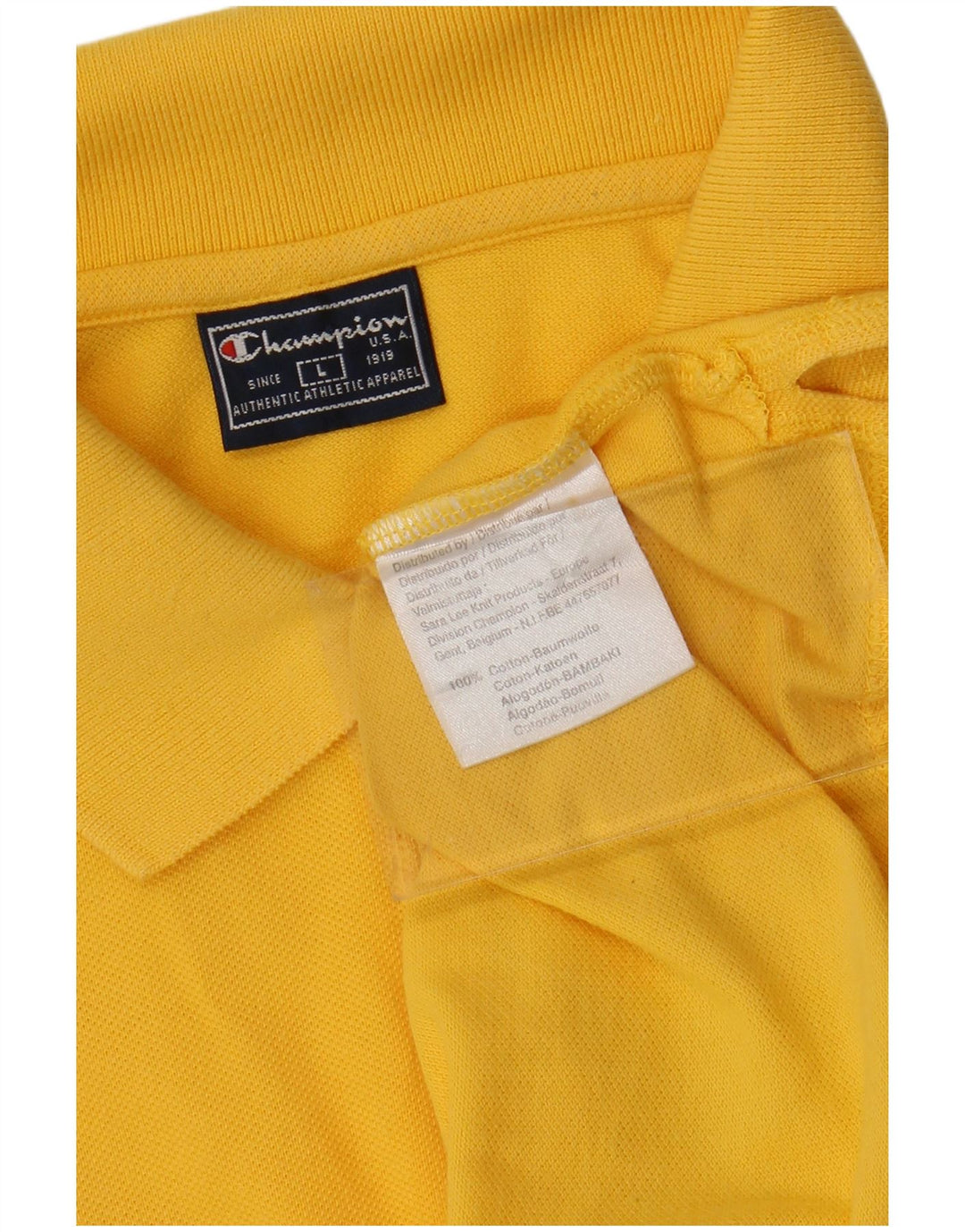 CHAMPION Poloshirt til mænd Stor gul bomuld