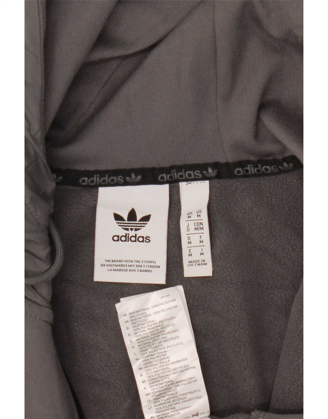 Adidas Hættetrøje med lynlås til mænd mellemgrå Colourblock Polyester