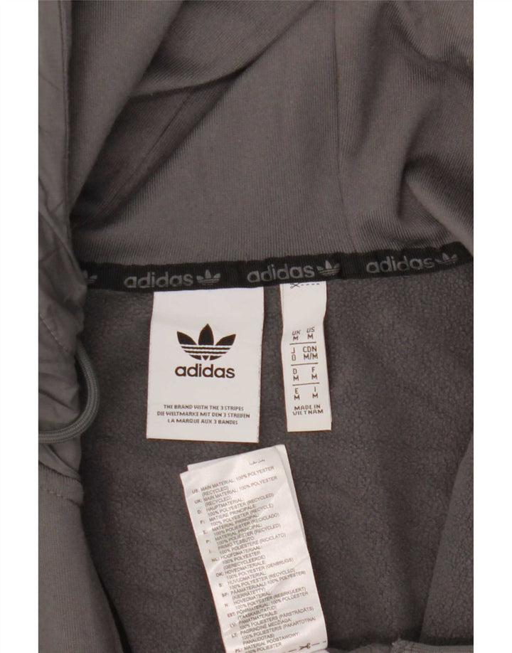 Adidas Hættetrøje med lynlås til mænd mellemgrå Colourblock Polyester
