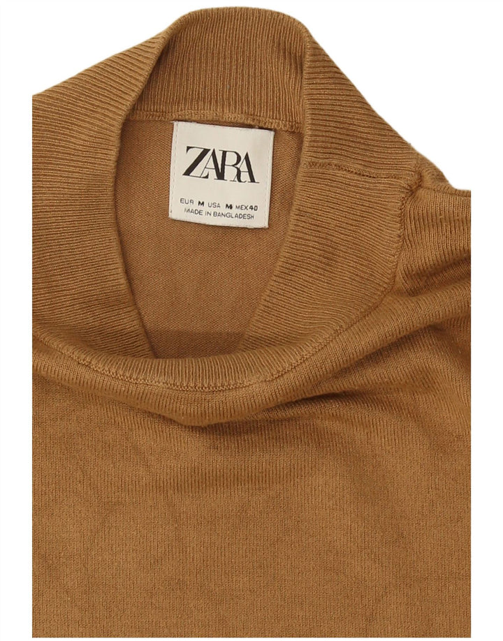 Zara Herre Turtle Neck Jumper Sweater Medium Beige