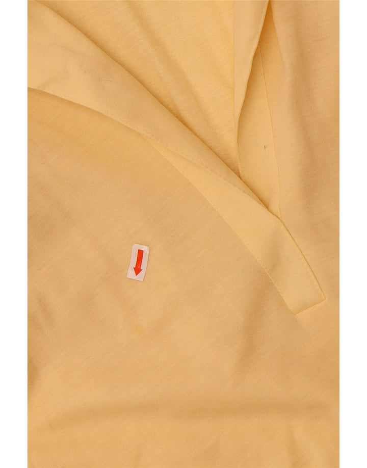 Vintage dame ærmeløs A-line kjole EU 40 medium gul polyester