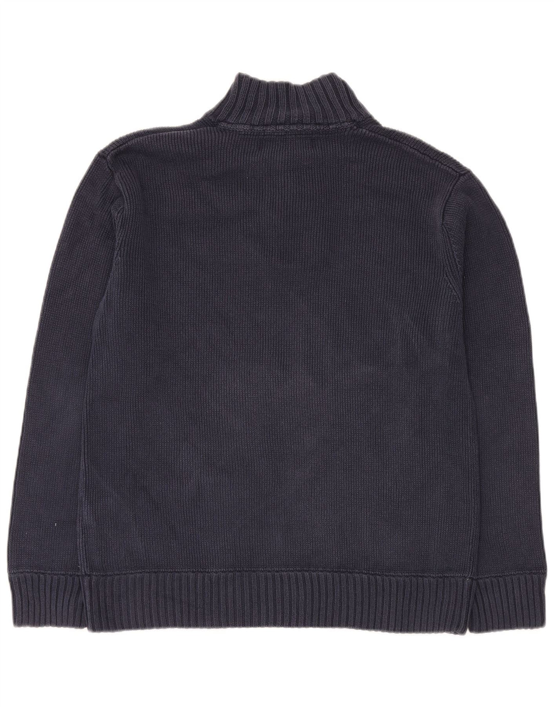 Besætningstøj Herre Button Neck Jumper Sweater Stor Marineblå Bomuld