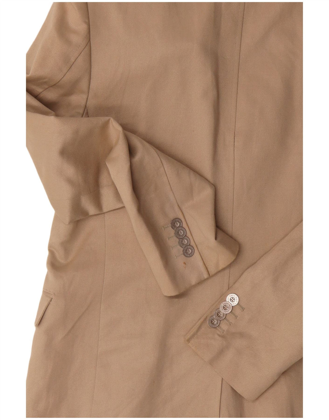 Zara Herre 2-knaps blazerjakke EU 50 Medium Beige Bomuld