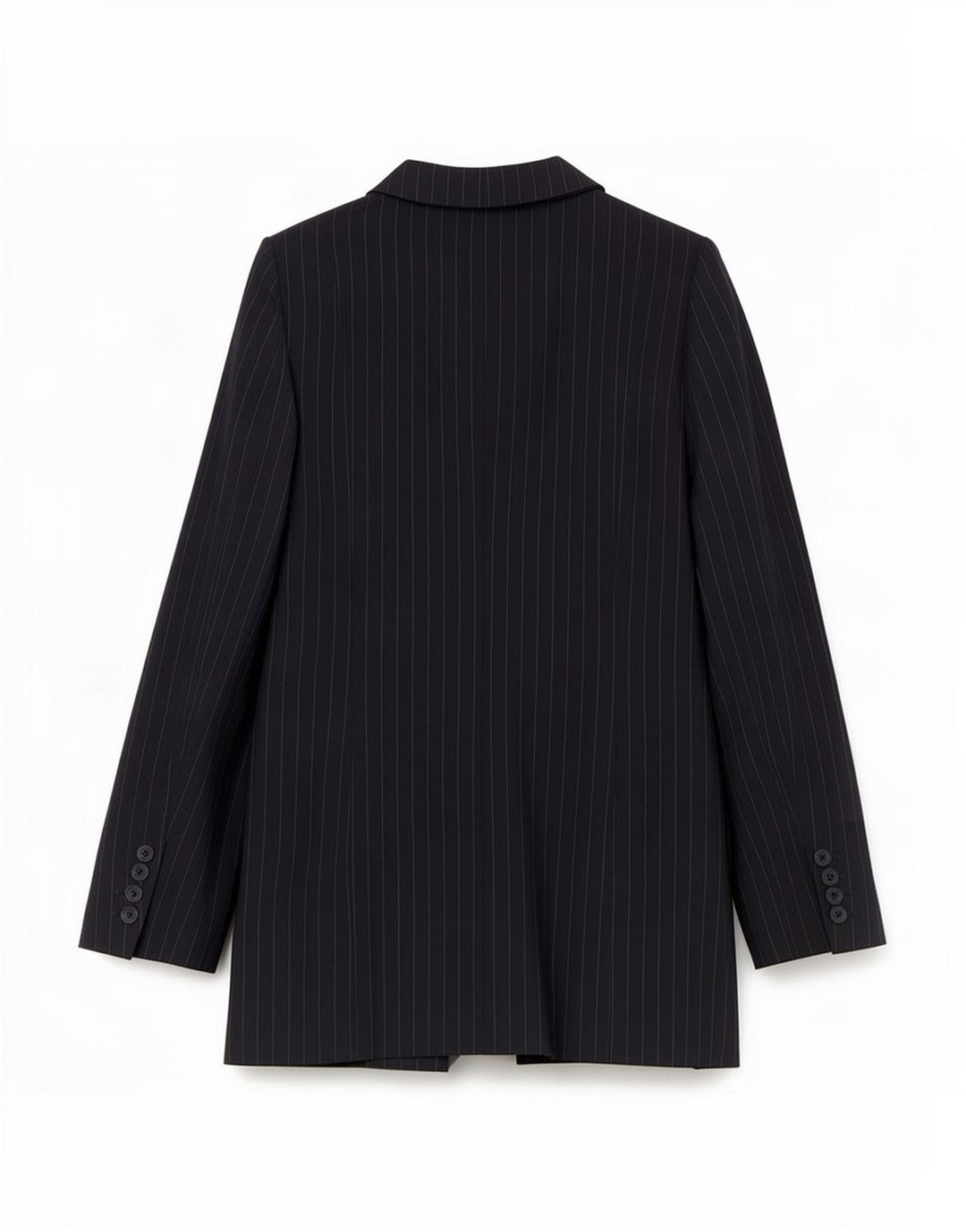 Reiss Dame 1 Knap Blazer Jacket UK 4 XS Navy Blue Pinstripe Polyester