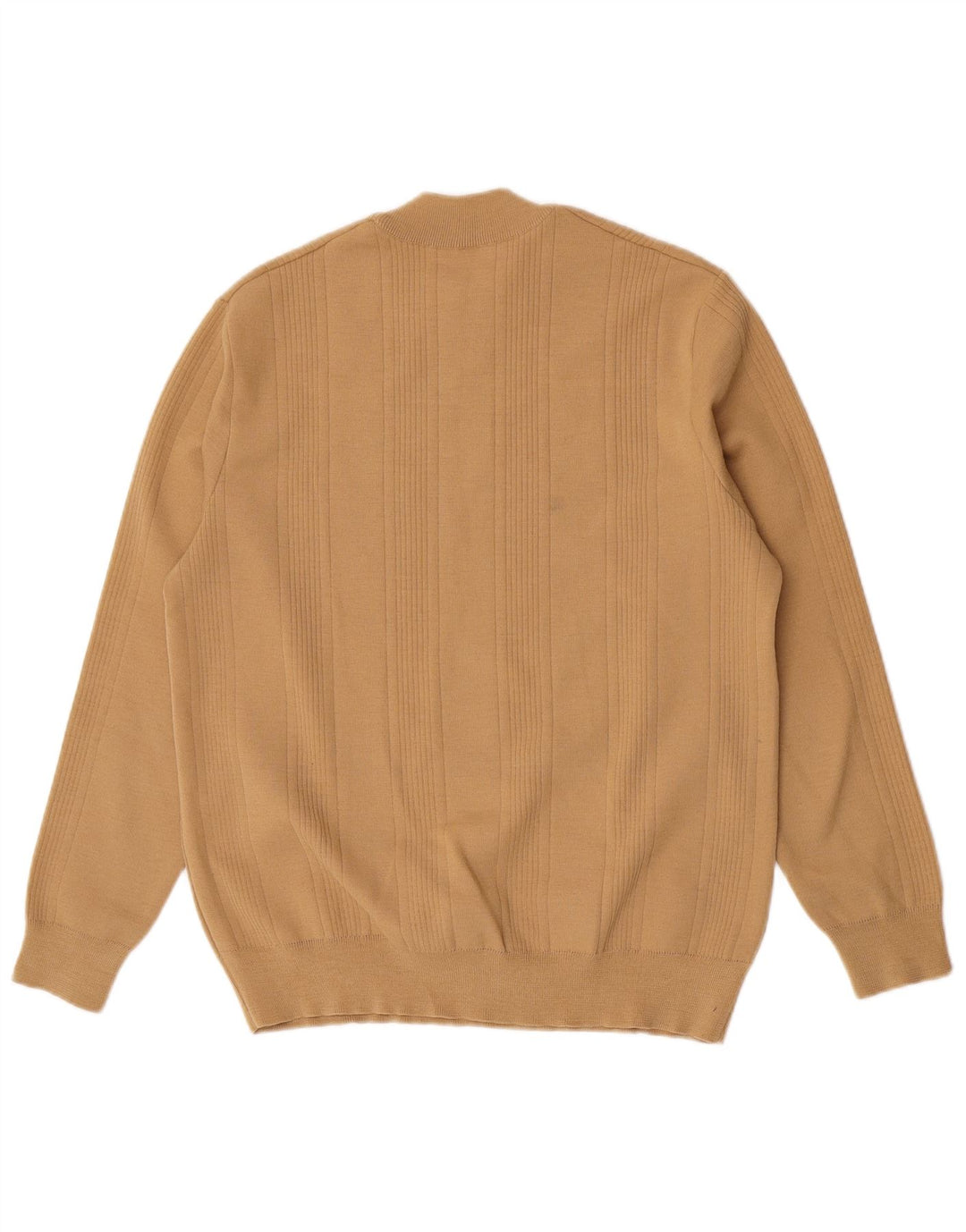 Vintage herre sweater med rund hals, medium brun