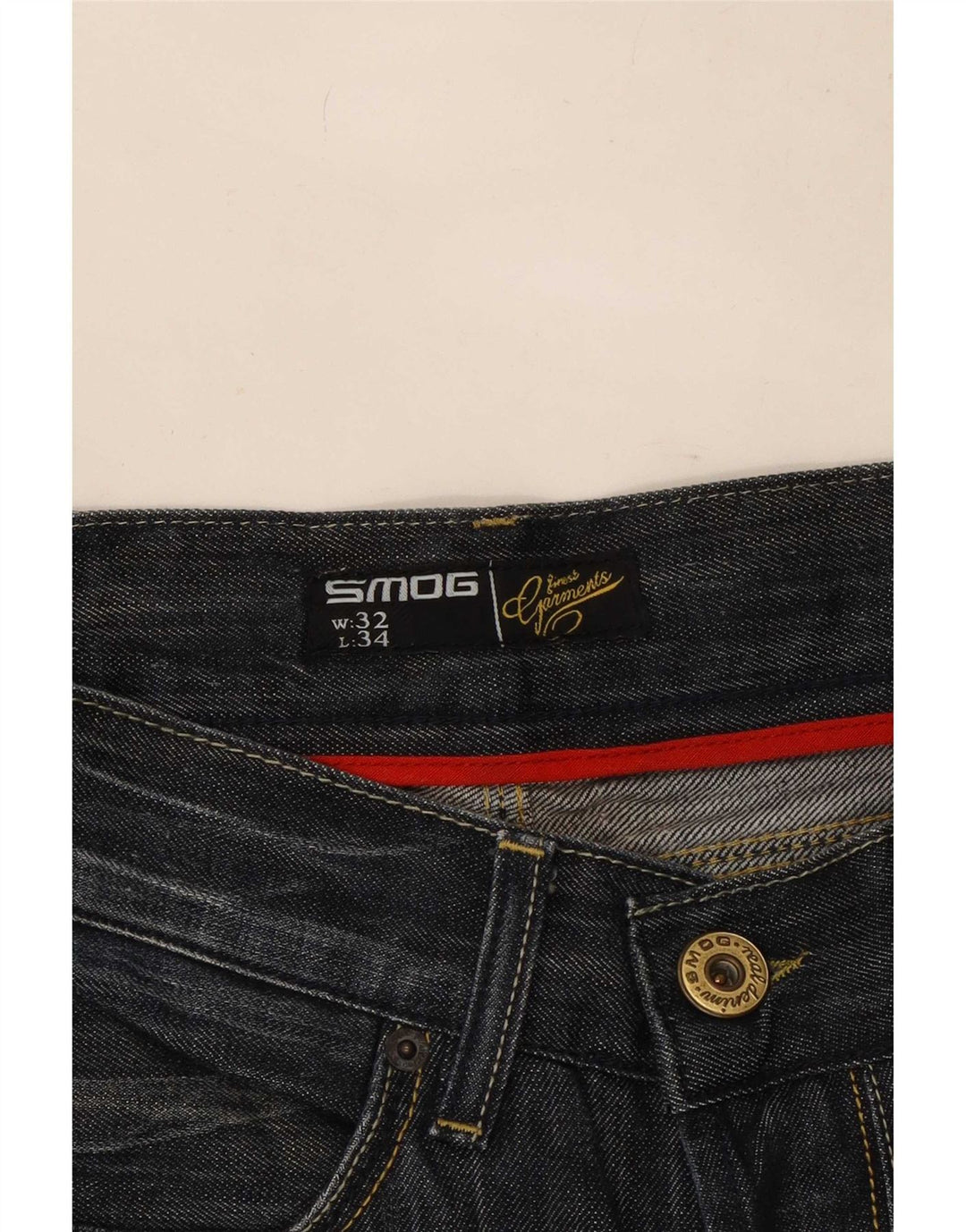 Smog Herre Bootcut Jeans W32 L34 Marineblå
